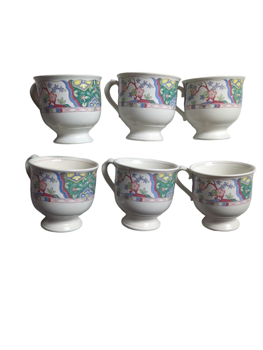 Lot of 6 Mikasa China Provincial Villa Medici 8oz. Tea Cups Mug CV900 Footed